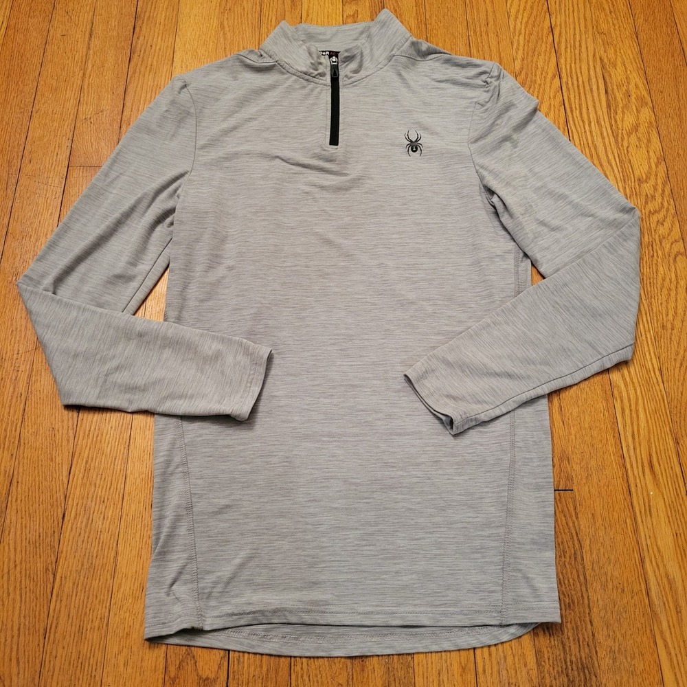 Spyder Active Grey Quarter Zip Pullover Long Sleeve Shirt M Outdoors‎ Layer